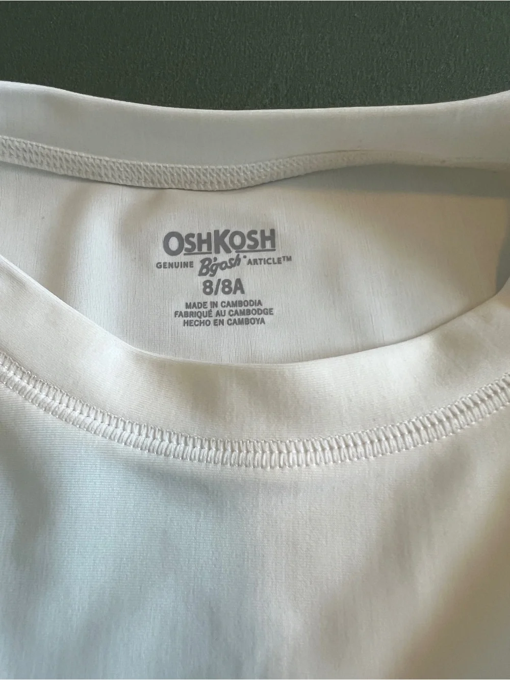 Boys OshKosh B'gosh White Short-Sleeve Tee with Tropical Floral Band Size 8